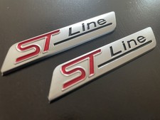 ST Line Matte Silver & Red Wing Badge Set