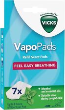 Vicks MENTHOL Vapopads Refill 7 Scent Pads for Cold Blocked Nose Congestion  VH7