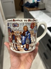 A Yorkshire Man’s Advice To His Son Large Vintage Ceramic Mug Cup gold trim
