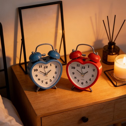 Retro alarm clock with - clock, bell