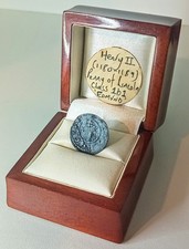 HENRY II Silver Hammered Penny EDMVND LINCOLN Class 1b1 Coin w/Old Ticket Rare +