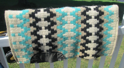 Wool turquoise black - turquoise/black, western