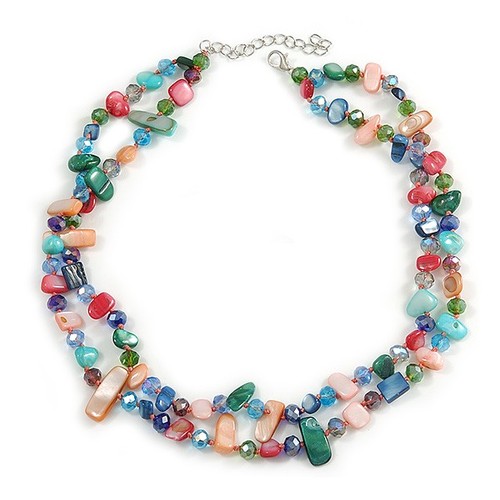 Two row multicoloured shell - multicoloured,
