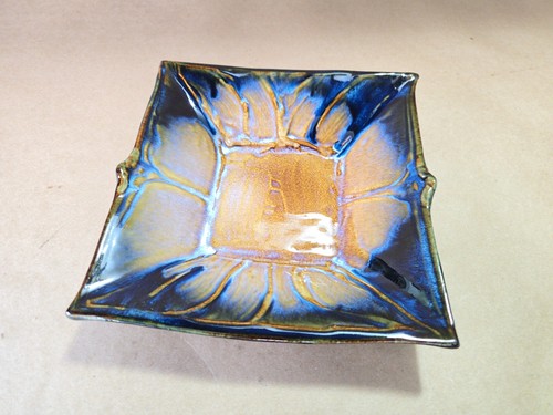 Vintage studio pottery square - pottery,