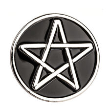 Pentagram Star Enamel Badge Pin Heavy Metal Goth Biker 