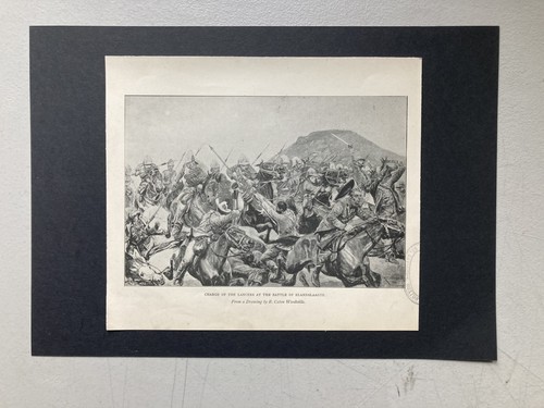 Rare boer war print charge - rare,