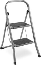 VonHaus 2-Step Steel Ladder – Foldable, Anti-Slip, 150KG Capacity for Home
