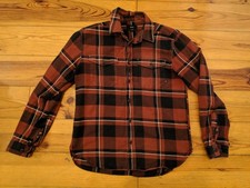 FINISTERRE MEN'S CHECK ORGANIC COTTON FLANNEL SHIRT VGC SIZE S