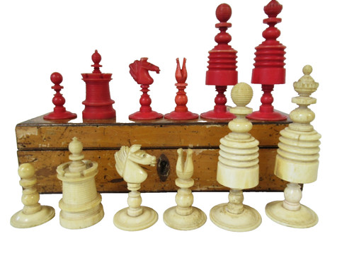 Antique jaques chess set - chess,