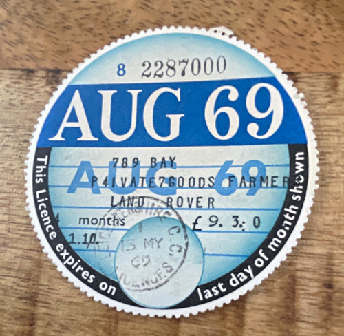 Vintage vehicle licence tax - vehicle,