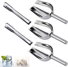 Lanjue 5PCS Stainless Steel Sweet Scoops and Tongs Set, 3PCS Ice Scoop for... 