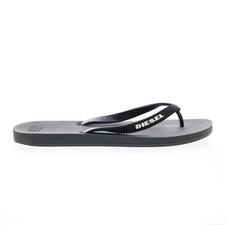 Diesel Sa-Kauay Y02498-P3982-T8013 Mens Black Flip-Flops Sandals Shoes 12.5