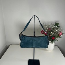 Vintage Y2K Coach BNWT Blue Suede Mini Handbag (Style G04S-7470)