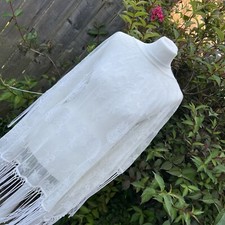 Topshop Cream Lacey Fringed Festival Boho Beach Top Poncho Cover Up M