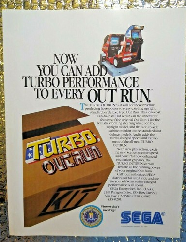 Turbo outrun arcade flyer 1988 - arcade,