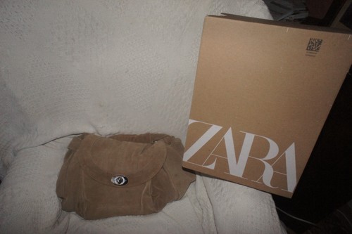 Zara suede beige - suede, womans