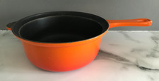 Vintage Le Creuset Marmitout Saucepan Base - Volcanic Orange - 22cm