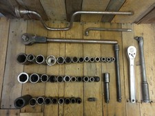 VINTAGE SOCKET SET 1/2" DRIVE METRIC, AF IMPERIAL WHIT SWINBOURNE BRITOOL ELORA