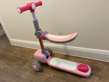 Foldable Kids Scooter Set with Light-Up Wheels, 3-Wheel, Fold Down Seat