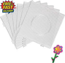 6Pcs Hama Beads Pegboard Set - Large Square Clear Bead Boards for Craft Activiti