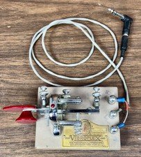 Vibroplex Vibro Keyer Standard Telegraph Key Red Paddle SN 250218 Morse Code Ham