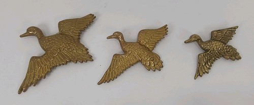 Vintage brass ducks - vintage, wall