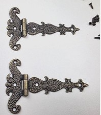Ornate Hinges Antique Brass