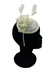 Cream Headband Aliceband Hat Fascinator Weddings Ladies Day Race Royal Ascot 