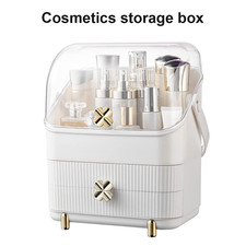 Large Cosmetic Skincare Organiser Tabletop Make-Up Storage Case 2 Drawers Box UK