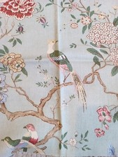 GP & J Baker Oriental Bird Duck Egg Background Beautiful Linen 46cm X 140cm