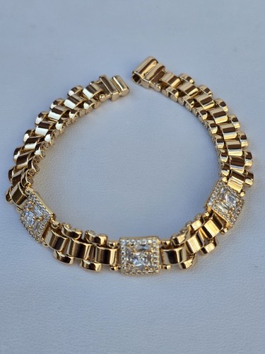 Gold plated link bracelet - link,