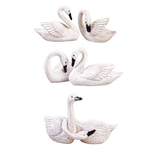 Resin sculptures swan - 2x,