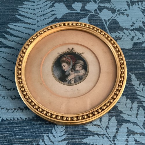 Antique signed mezzotint - signed,