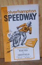SPEEDWAY PROGRAMME:WOLVES vs SHEFFIELD, 13/6/1969. EXCELLENT CONDITION.