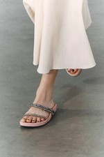 ZARA Rhinestone Flat Sandals