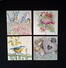 Decoupage tile plant pot stand