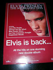ELVIS PRESLEY PROMOTIONAL POSTER - THE 50 GREATEST HITS