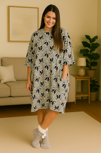 Jersey ladies nightdress long - ladies,