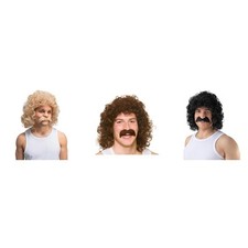 Wicked Costumes - Perm Wig with Moustache - Adult