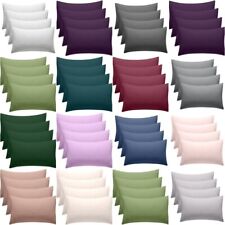4 Pack Pillow Cases Brushed Microfibre Plain Pillowcases Envelope Close 50x75cm