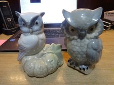 OWLS X FOUR POTTERY ORNAMENTS