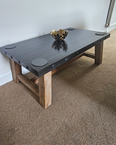 Dfs coffee table metal top - table,