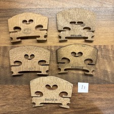 Bundle Of 5 stamped Maple Violin Bridges 4/4, Aubert, Bausch, Dresden (Set 11)