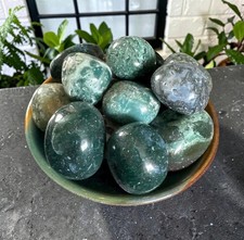 Moss Agate Spherical Tumble