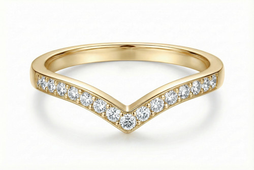 Gold wishbone wedding ring - wishbone,