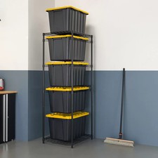 TRINITY 5 Tier Black Storage Bin Rack for 102L Greenmade Storage Bins