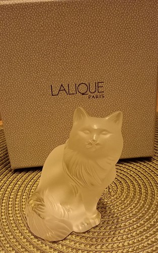 Lalique sitting persian cat - lalique,