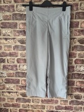 Vintage Adidas 3/4 Pants Capri Trousers Women’s Size UK 14 Grey Poppers