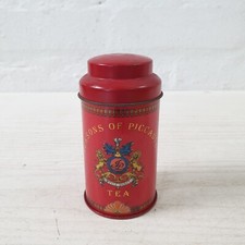 Vintage Tea Caddy Jacksons of Piccadilly Retro Tin Red collectable - B31