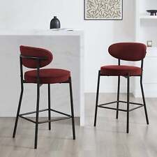 Dusk Mia Rust Matte Velvet Set of 2 Barstools RRP £189